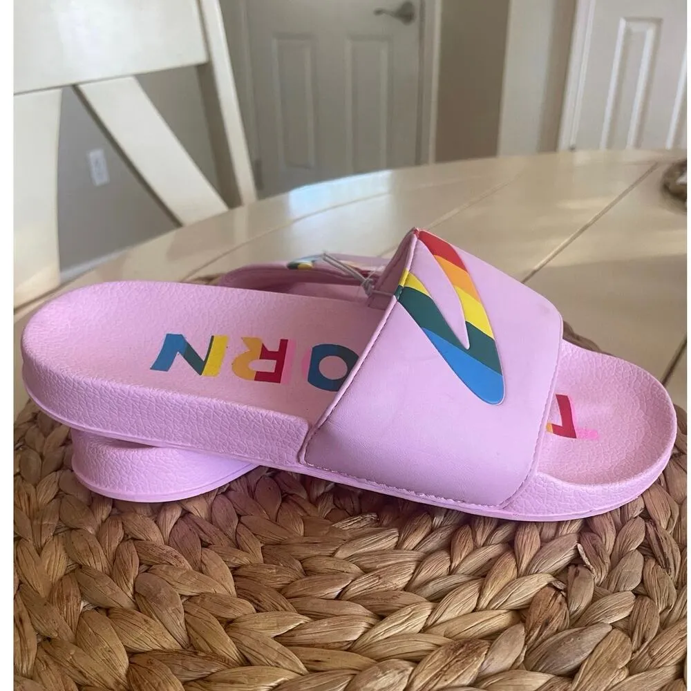 Tretorn Tragnant Womens Slide Sandal US 11 Pink Rainbow Printed Slip-On, S99 - Image 3