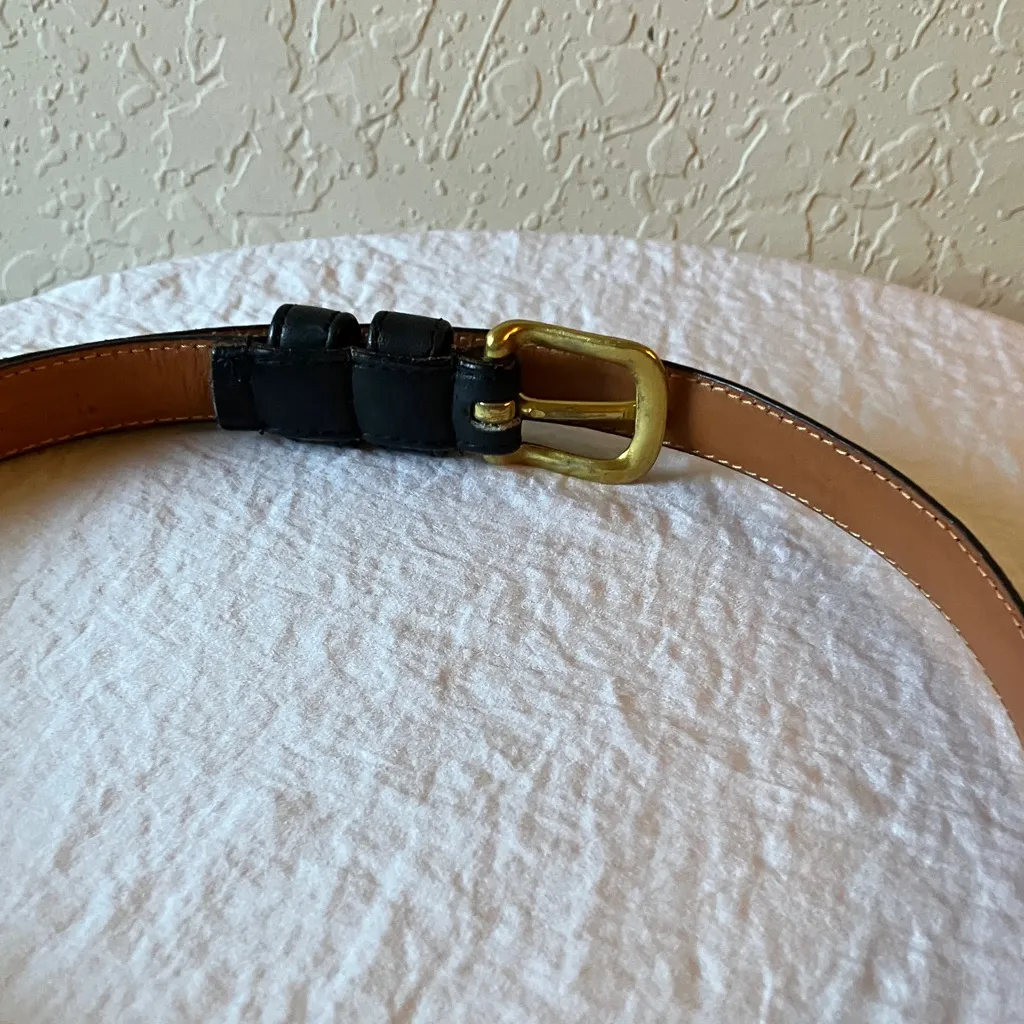Coach: Vintage Leather Belt- Gold Tone Buckle- Made in NYC- wear- S-32” - Image 13