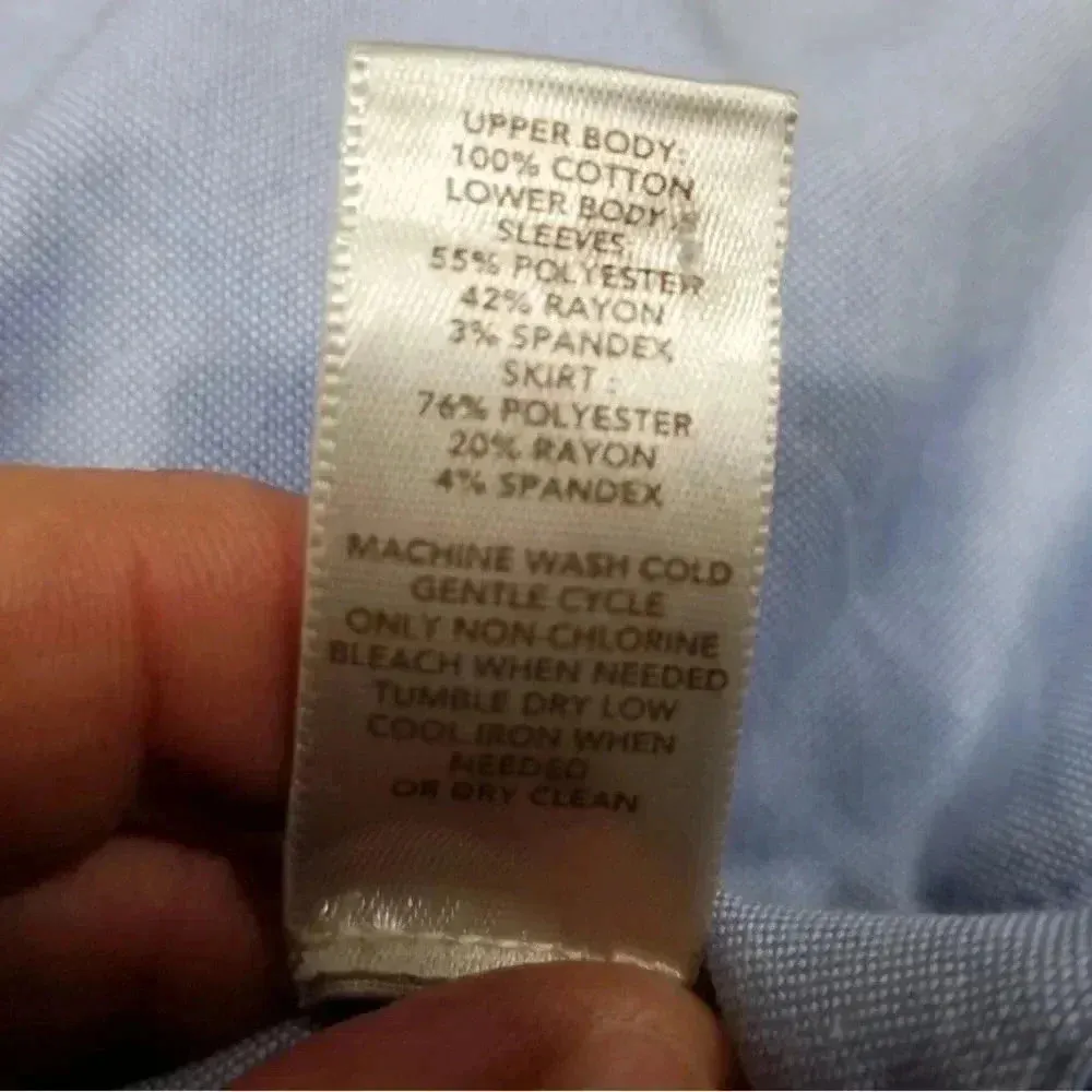 Loft small mixed media 3/4 sleeve black/white/blue dress - Image 6