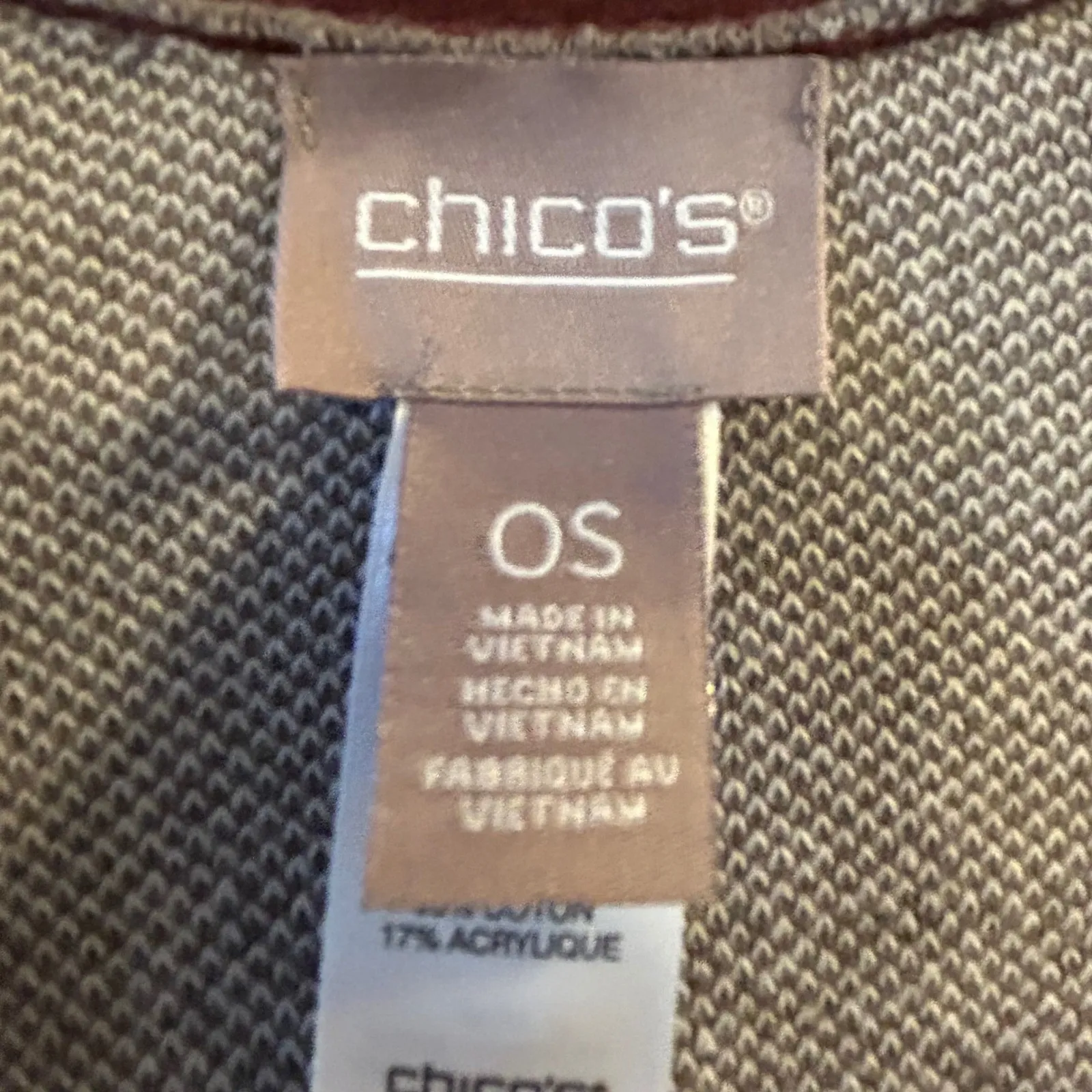 Chicos OS One Size Ombre Speckle Knit Poncho Wrap Cardigan Burgundy Grey - Image 3