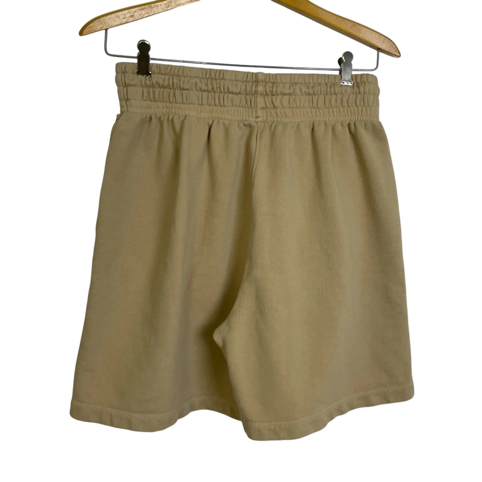 Agolde Boxing Fleece Shorts Womens Medium Tan Fleece Pull On Athleisure Lounge - Image 2