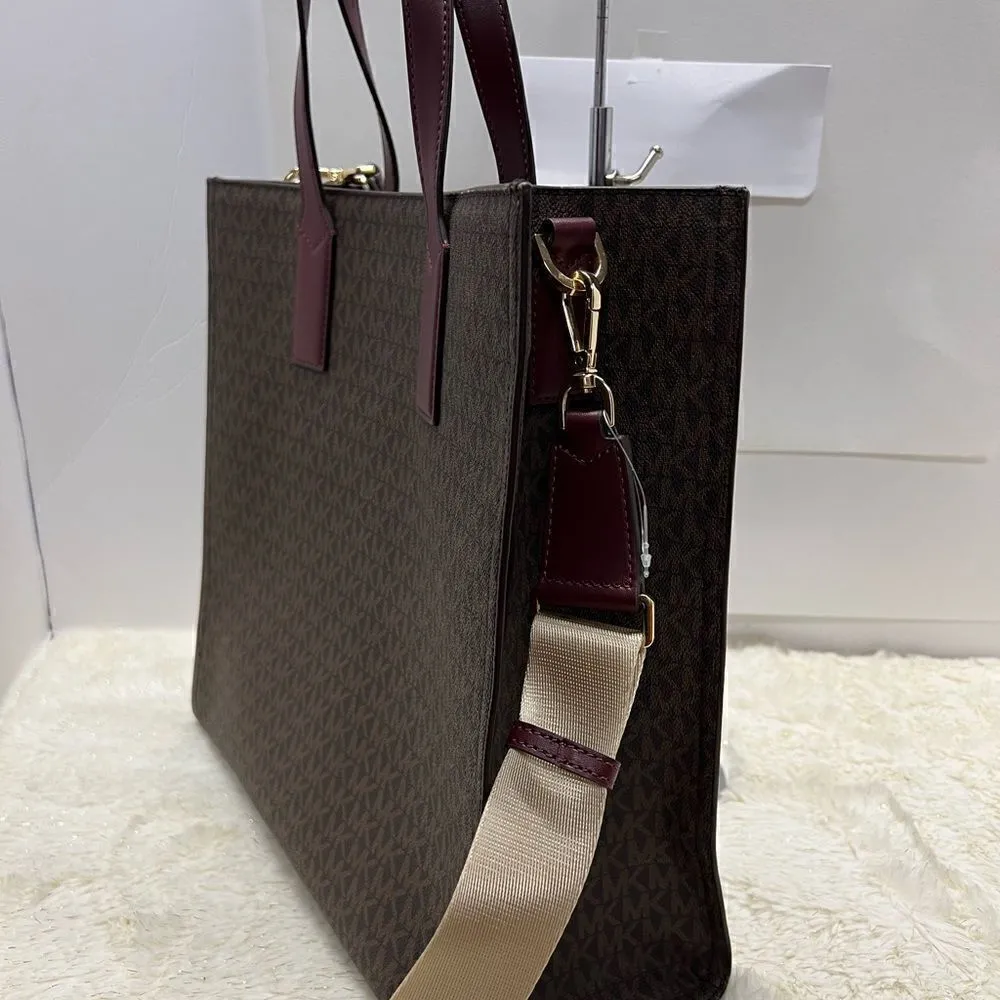 🔥🎁NWT! Michael Kors KENLY Large Travel Tote Handbag Merlot Msrp: $498.00 - Image 6