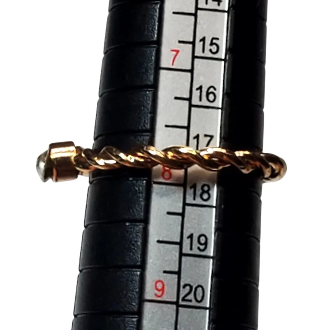 Copper Tone Dainty Stackable Ring Minimalist Basic Sz 8 Unsigned Orange - Image 3