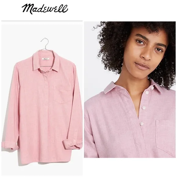 madewell • flannel ex-boyfriend button back shirt - Image 24