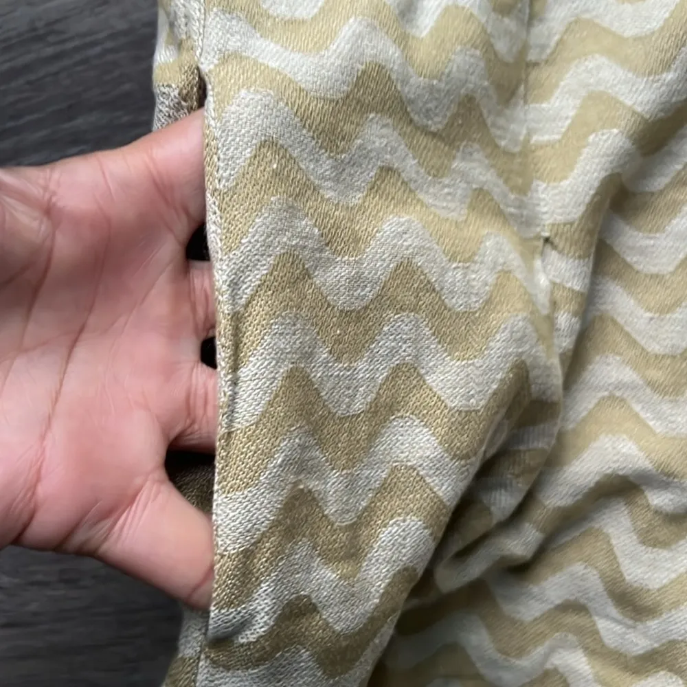 Zulu & Zephyr Chartreuse Wave Wide Leg Pants Casual Printed Boho Yellow Size 6 - Image 9