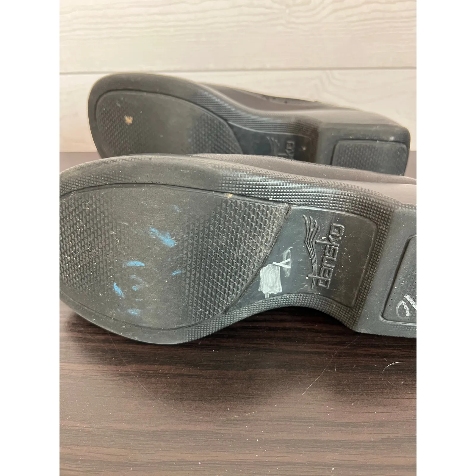 Dansko Jocelyn chunky black leather slip on clogs Size EU39/US 8.5-9 - Image 4