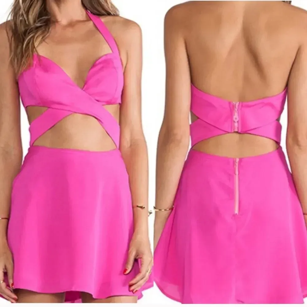 Naven x NBD Hot Pink Criss Cross‎ Cut Out Dress Revolve Size 0 - Image 2