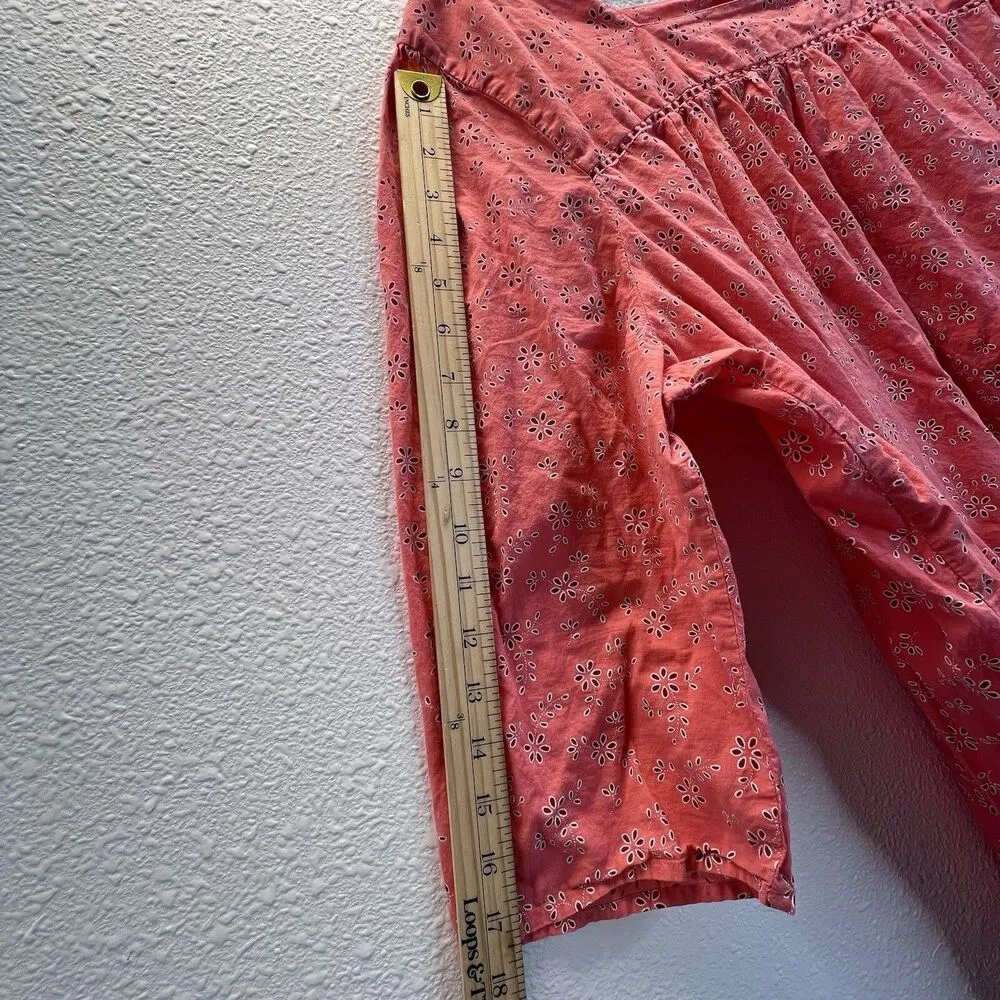 Woman Within Plus orange peach Floral 3/4 Bodice Blouse Tunic Shirt Top 1X. - Image 5