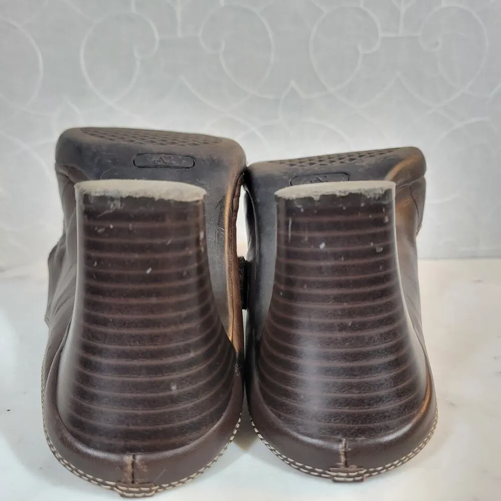 Aerosoles Two Beauty Womens 9.5 Brown Leather Mary Jane Square Toe Open Back - Image 5