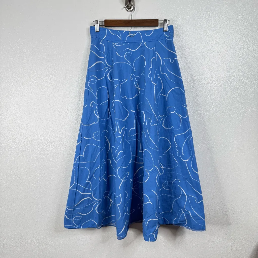 Madewell Signature Poplin Maxi Skirt in Linear Bloom Size 4 - Image 2