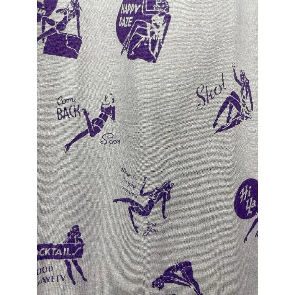 Lavender Milkmaid Pinup Novelty Cocktail Quirky Print Flutter‎ Sleeve Midi Dress Purple - Image 3