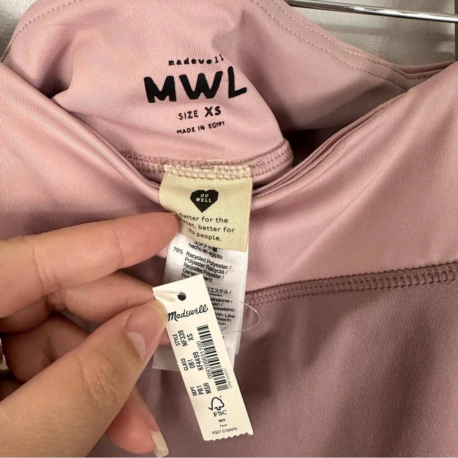 Madewell Flex Fitness Skirt Built-In Shorts Mauve Shadow Size XS NWT Activewear - Image 8