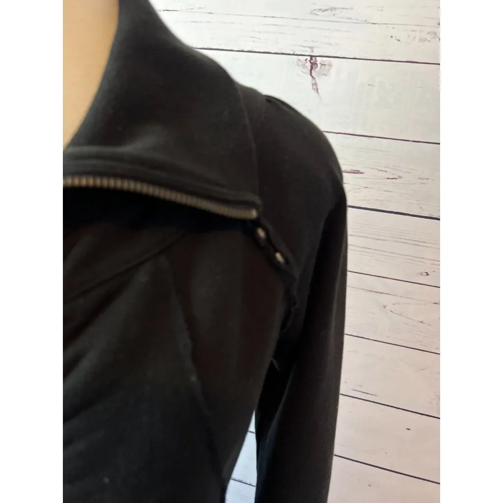 Silver Jeans Full Zip jacket Black Shacket Small Grunge Moto Pockets Y2K 80s - Image 5