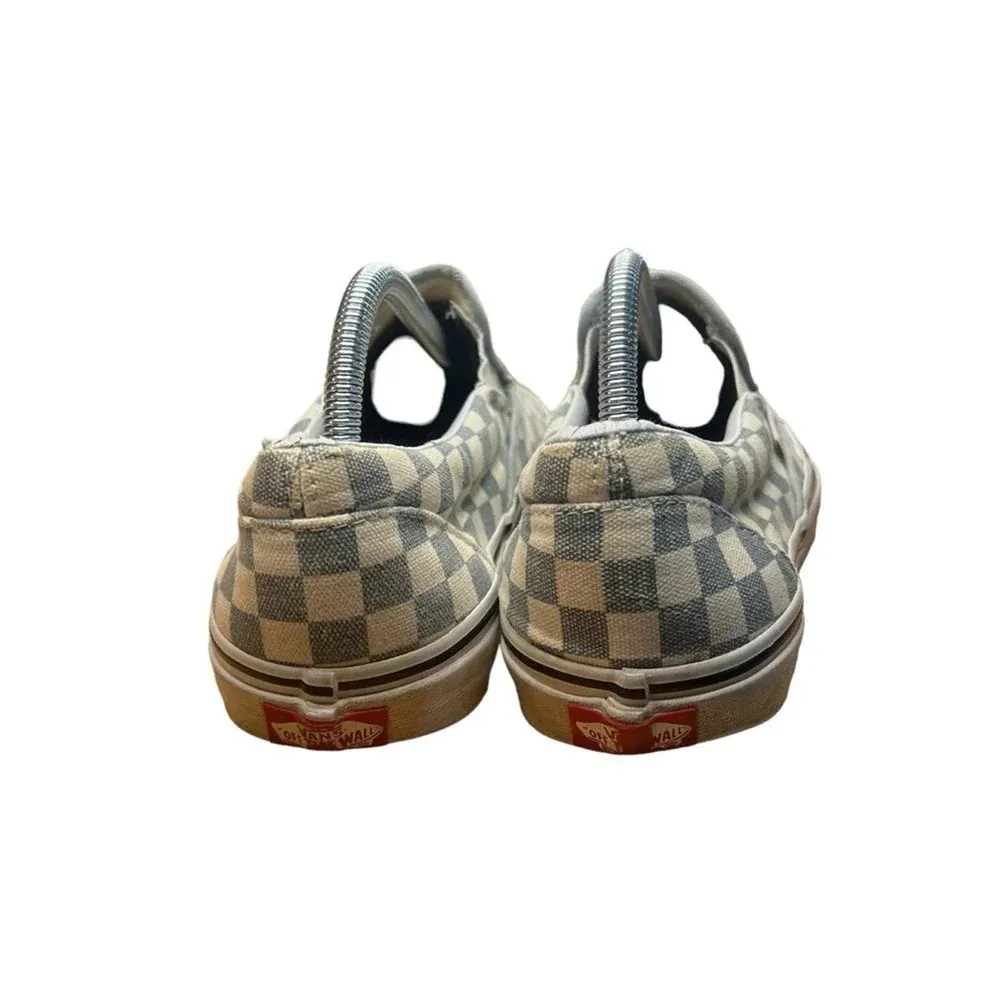 Vans Baby Blue/True White Checkerboard Slip-On Sneaker‎ - Men's 9 / Women's 10.5 - Image 7