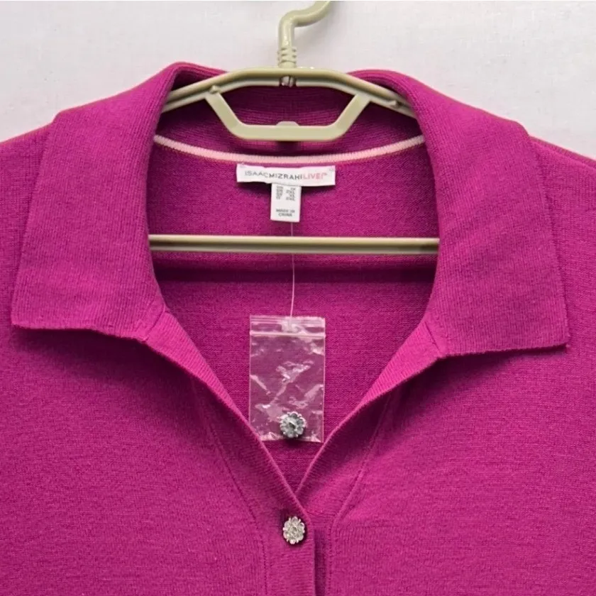 Isaac Mizrahi Womens‎ Sweater Size 1X Magenta Warm Cozy Soft Preppy Academia Purple - Image 3