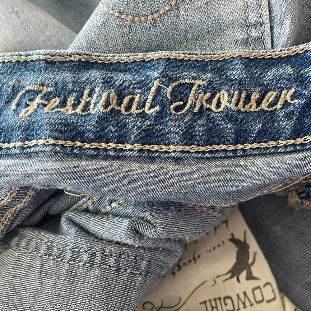 Cowgirl Tuff SZ W29xL33 Festival Trouser Flare Jeans Mid - Image 11