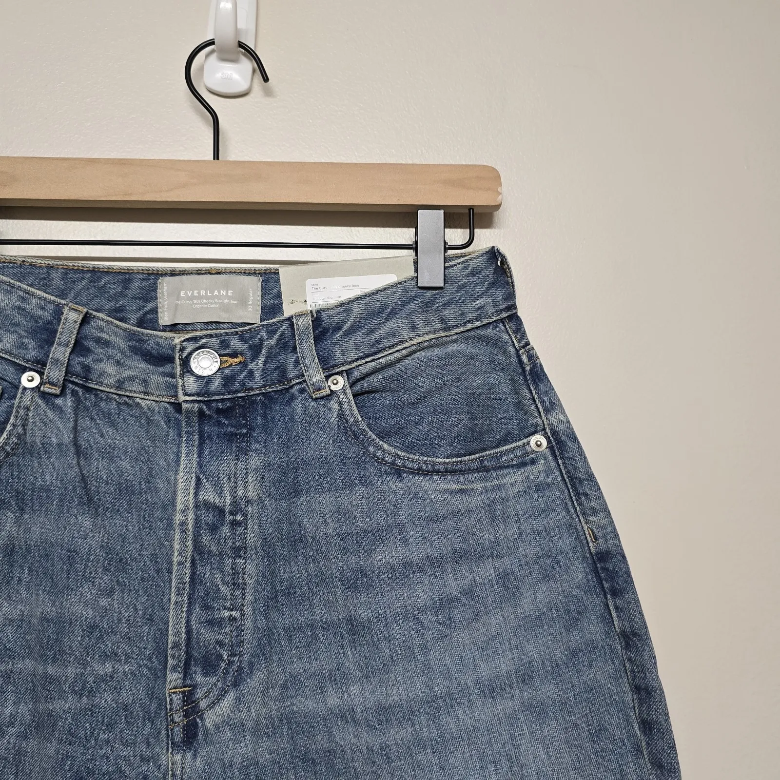 Everlane The Curvy 90s Cheeky Straight Jean‎ Blue Size 30 High Rise New - Image 4