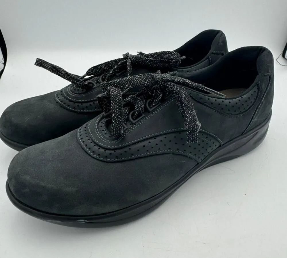 SAS Black Nubuck Leather Lace Up Walking Shoes Comfort 10N Orthopedic Size 10 - Image 4