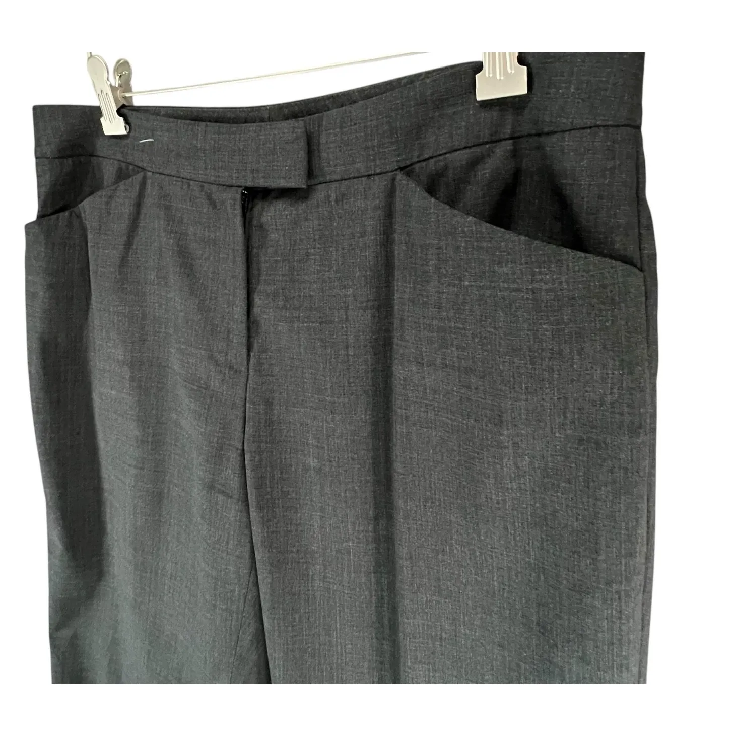 Lafayette 148 NY Irving Trouser Pants 6 Charcoal Gray Wool Stretch Quiet Luxury - Image 2