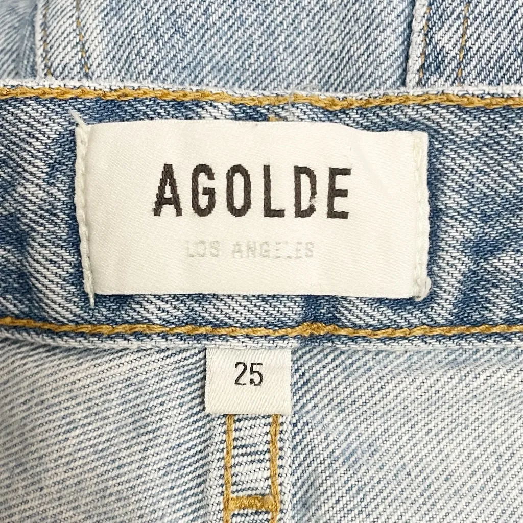 AGOLDE Riley High Rise Straight Crop Jeans Dimension Wash Size 25 Organic Denim - Image 10
