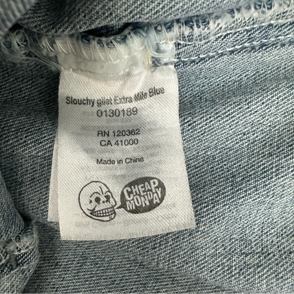 Cheap Monday Denim Vest XS Blue Denim Button Up Rocker Grunge Punk - Image 9