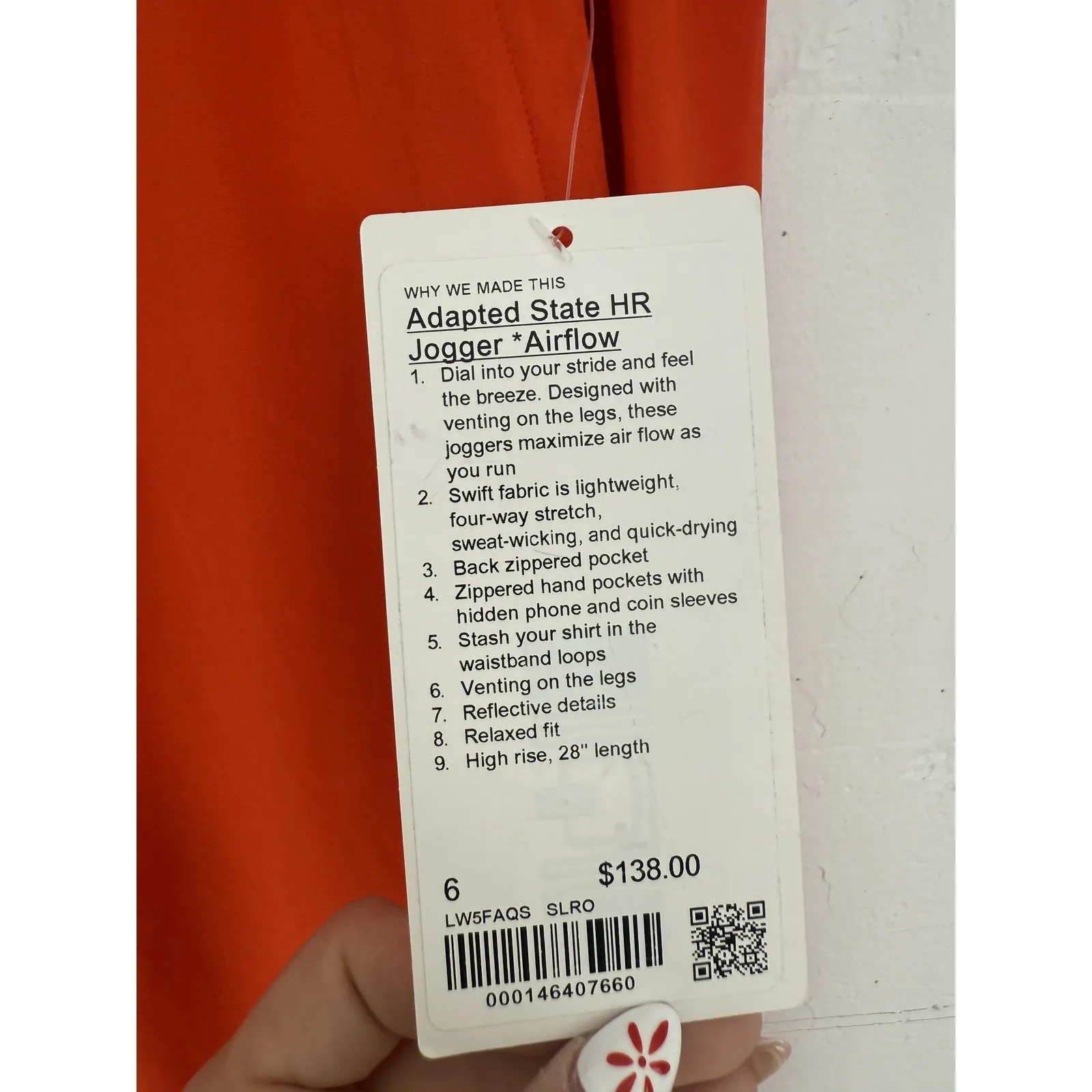 Lululemon Pants Women 6 orange Adapted State HR Jogger Airflow High Rise Venting - Image 3