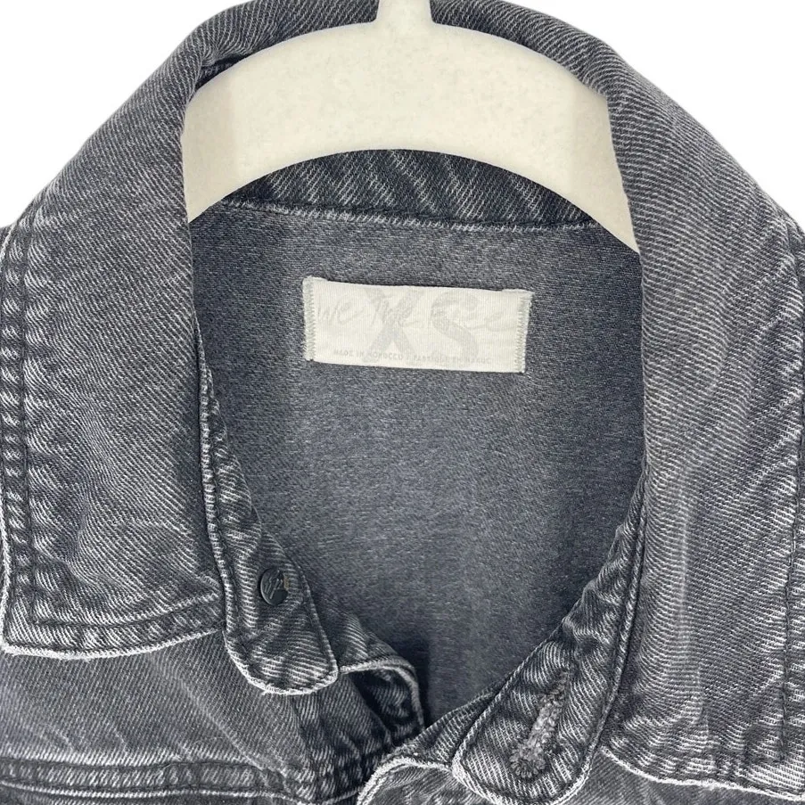 Free People Marci Denim Jumpsuit Iron Washed Black Size XS Utility Coveralls - Image 6