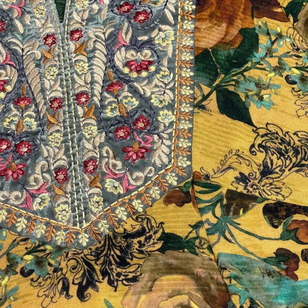 Soft‎ Surroundings Miranda Mixte Tunic Top Women's XL Viscose Embroidered Gold - Image 6