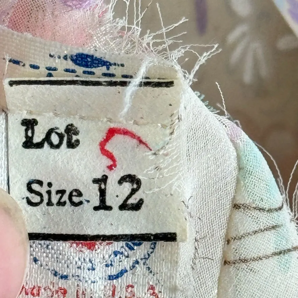 Jeri Modes Vintage‎ 70s Sheer Chiffon Floral Midi Dress Womens M Pink Tie Waist Size M - Image 9