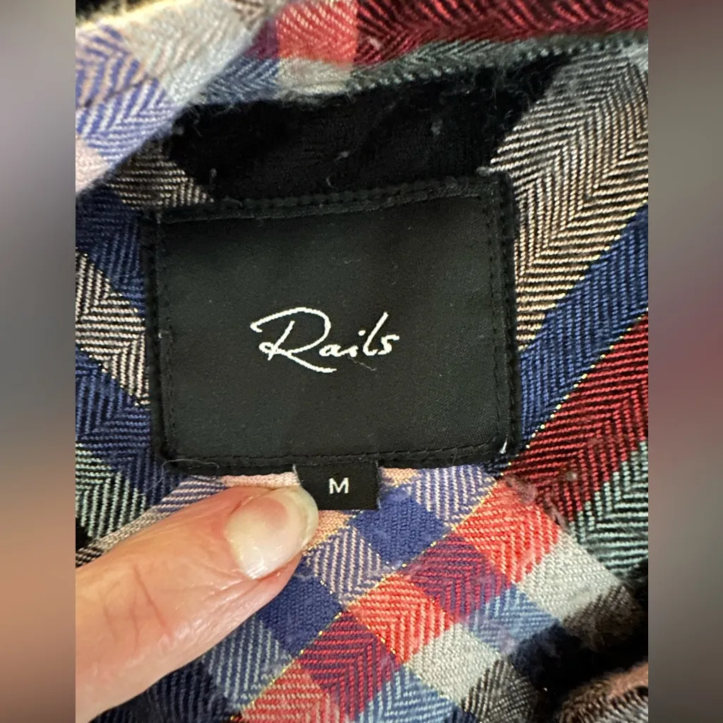 Rails Hunter Black Melon Aqua luxurious flannel design with metallic threads - Image 9