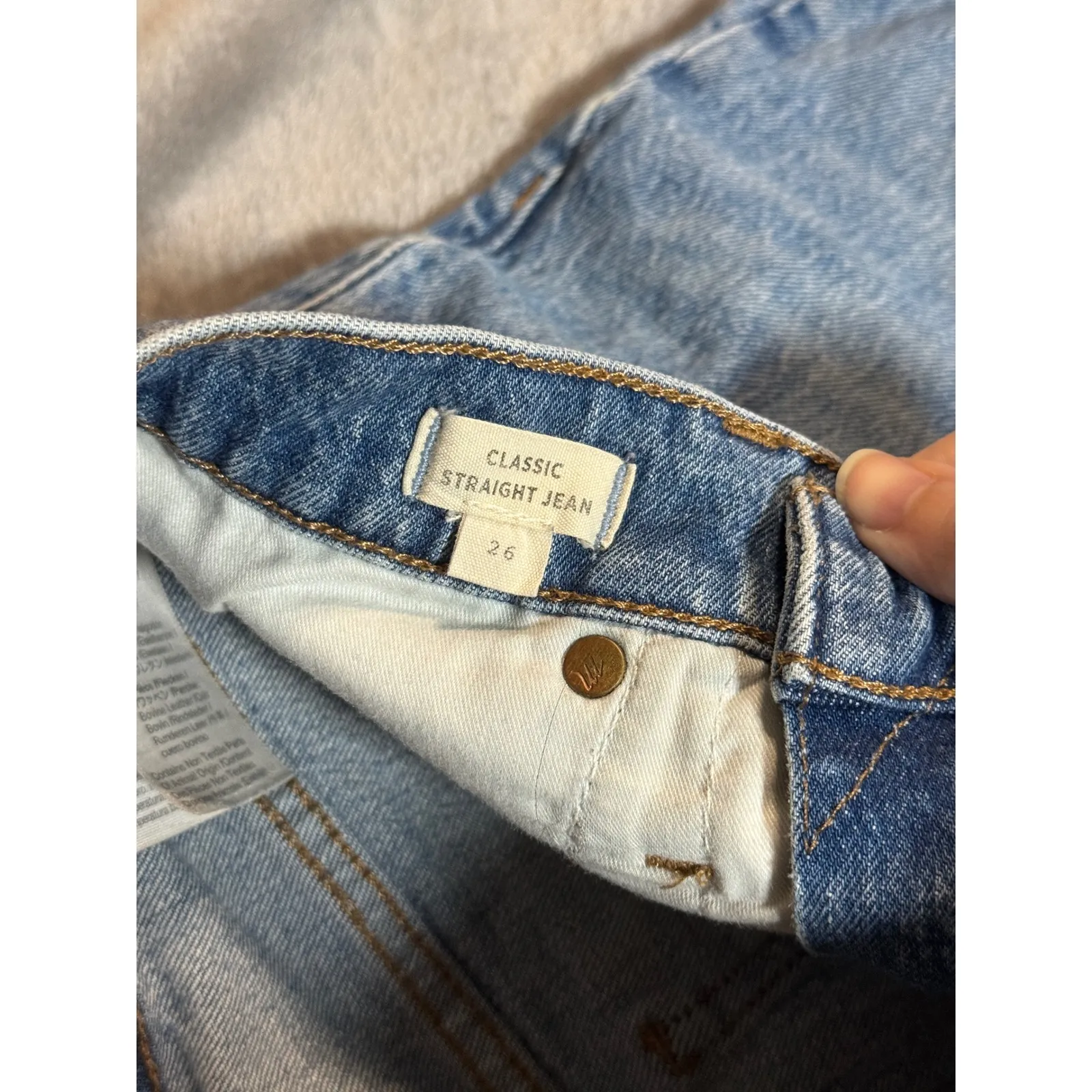 NWOT Madewell Size 26 Classic Straight Jeans‎ in Nearwood Wash Nearwood Wash - Image 5