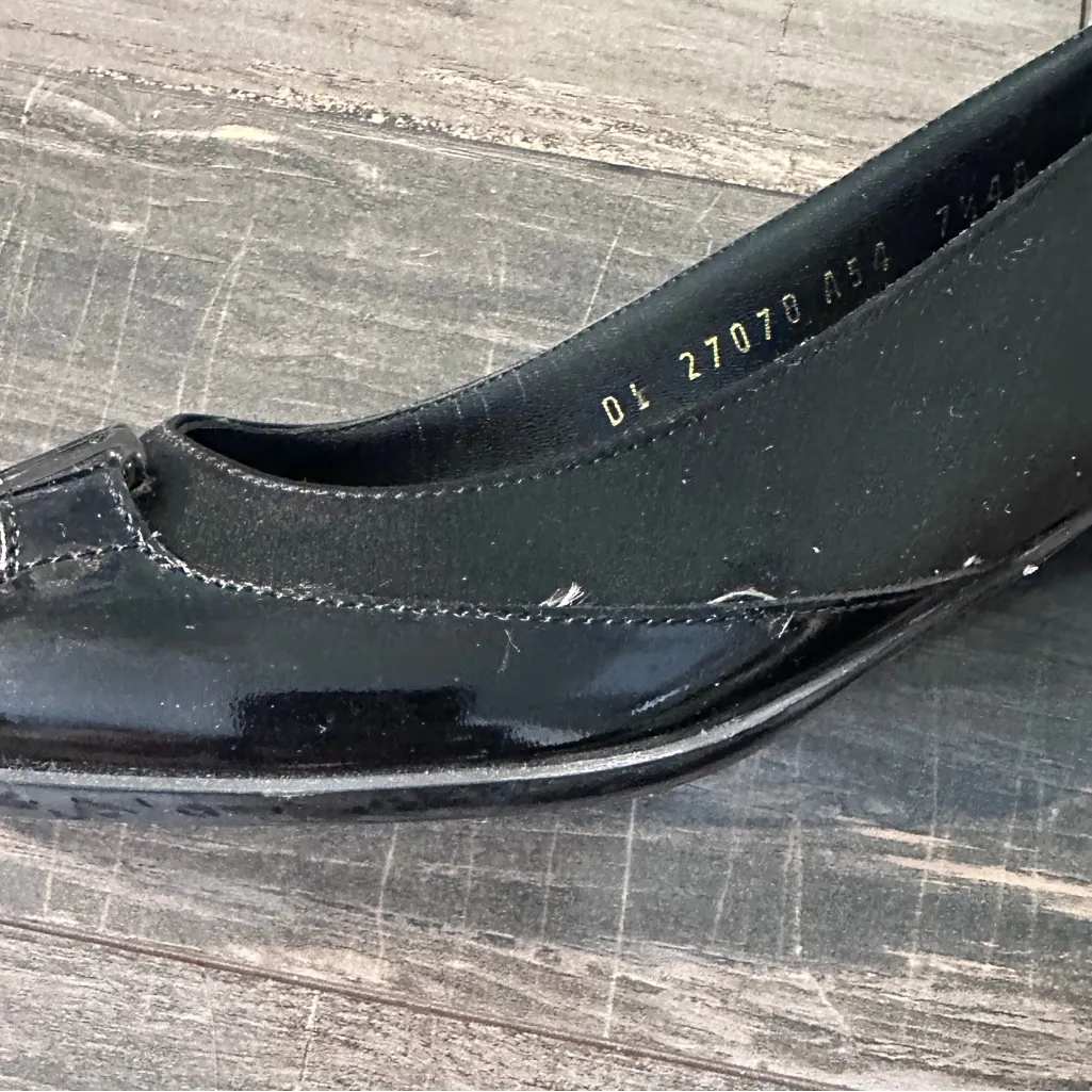 Salvatore Ferragamo size 7.5  Black Pumps Heels Shoes womens Made In Italy‎ - Image 6