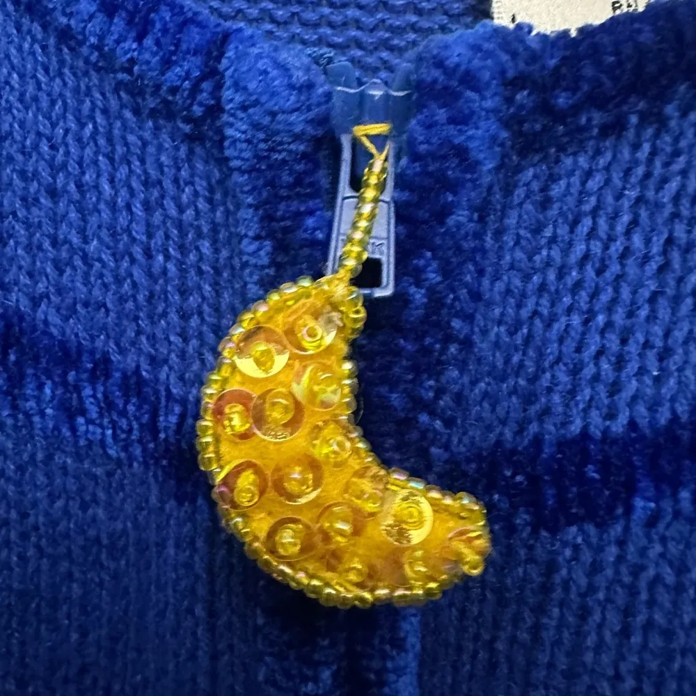 Quacker Factory Cardigan Full Zip Sweater Sun Moon Star Angel Sequins Large NWT - Image 6