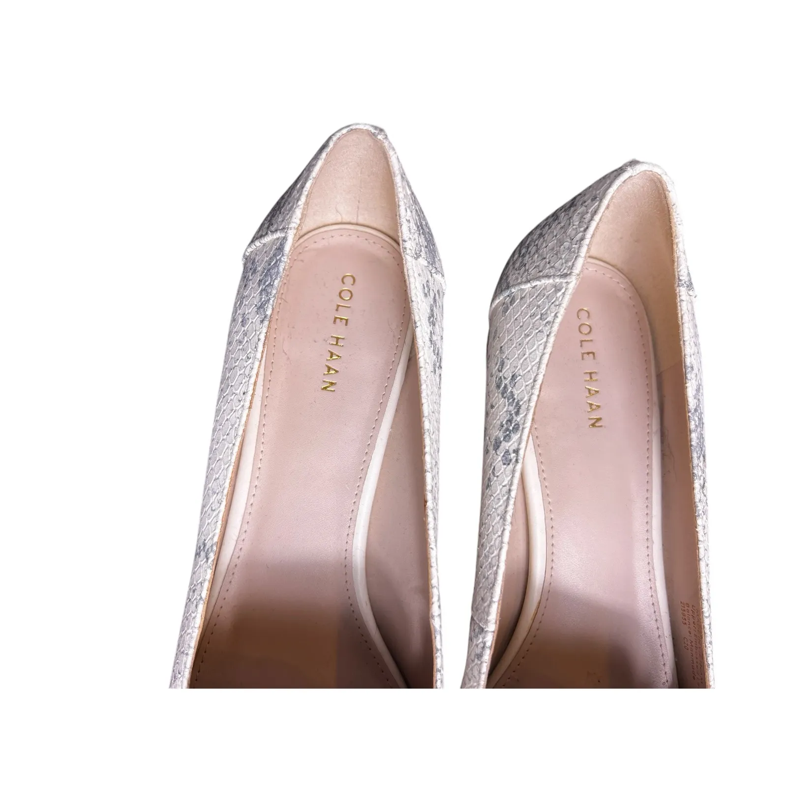 Cole Haan‎ Grand Mabel Skimmer Snake Embossed Leather Pumps Pointed Toe Heels 8B - Image 3