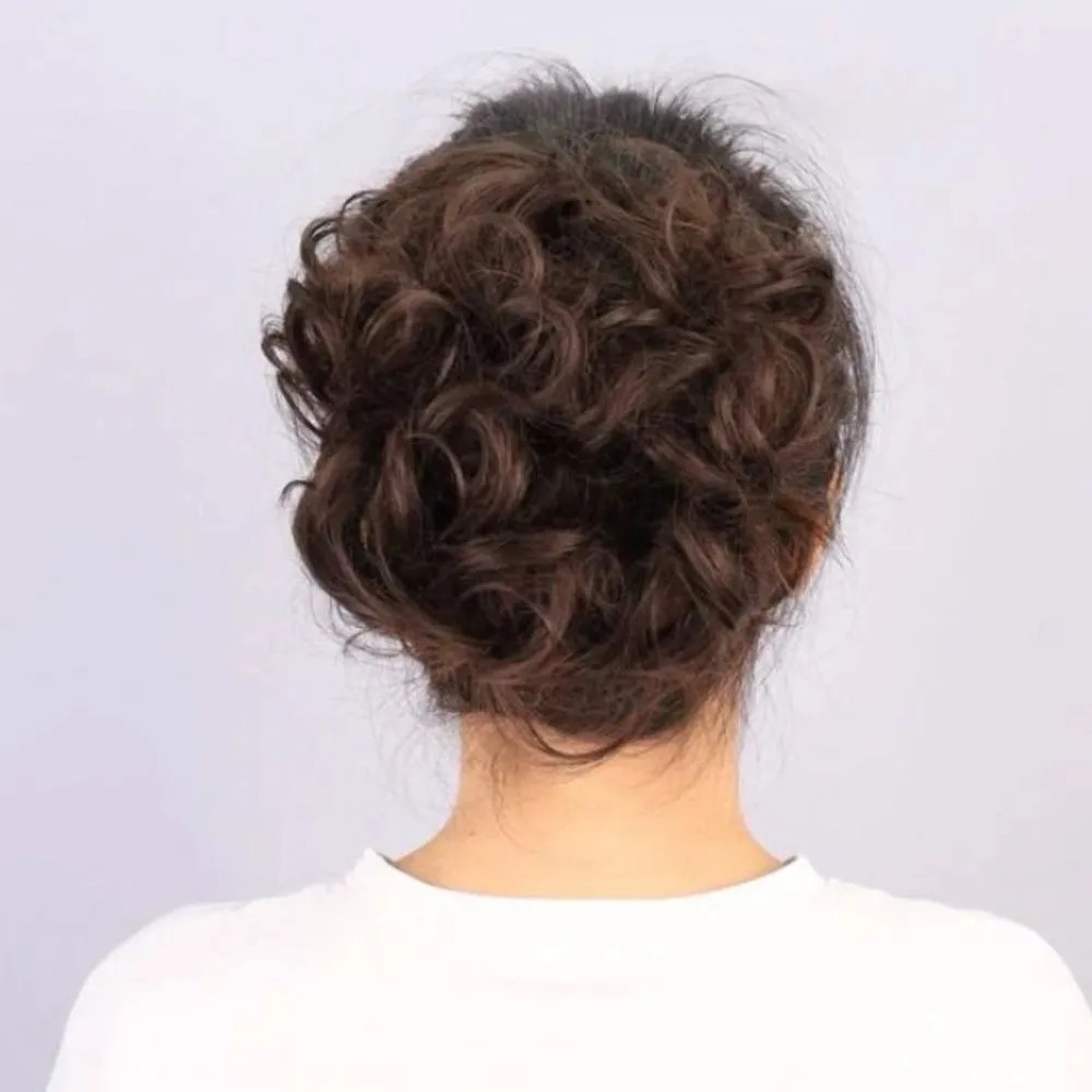 𝅺2 Piece Short Hair Clip/ Elastic Extension Brown - Image 3