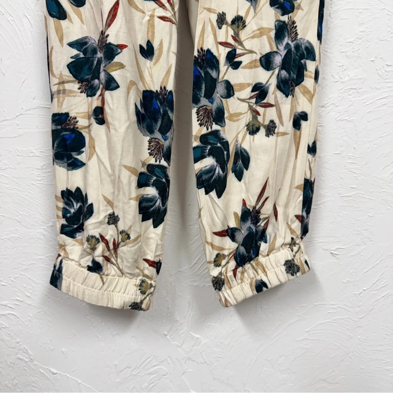 Aritzia Talula Green Cream Floral Strapless Jumpsuit Womens S Jogger Beachy Vaca - Image 8