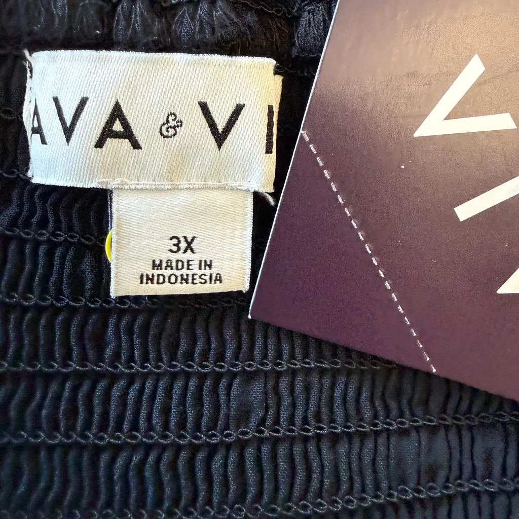 NWT Ava & Viv Tiered Maxi Dress Size 3X‎ Embroidered Detail Pockets - Image 4