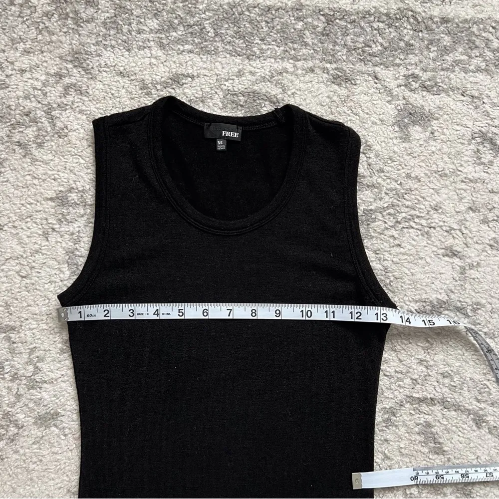 Aritzia Wilfred Free Black Midi Column Knit Dress Minimalist Neutral Bodycon XS - Image 4