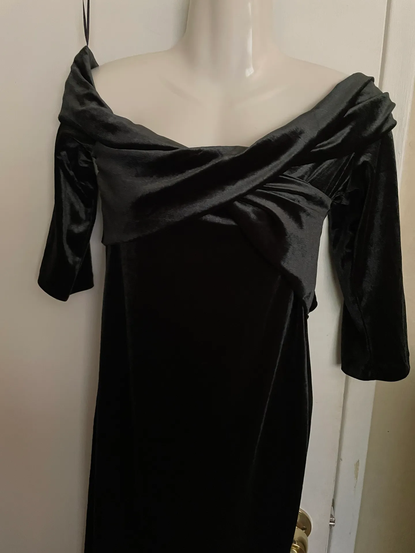 :  Velvet Off the Shoulder Dress - Image 2