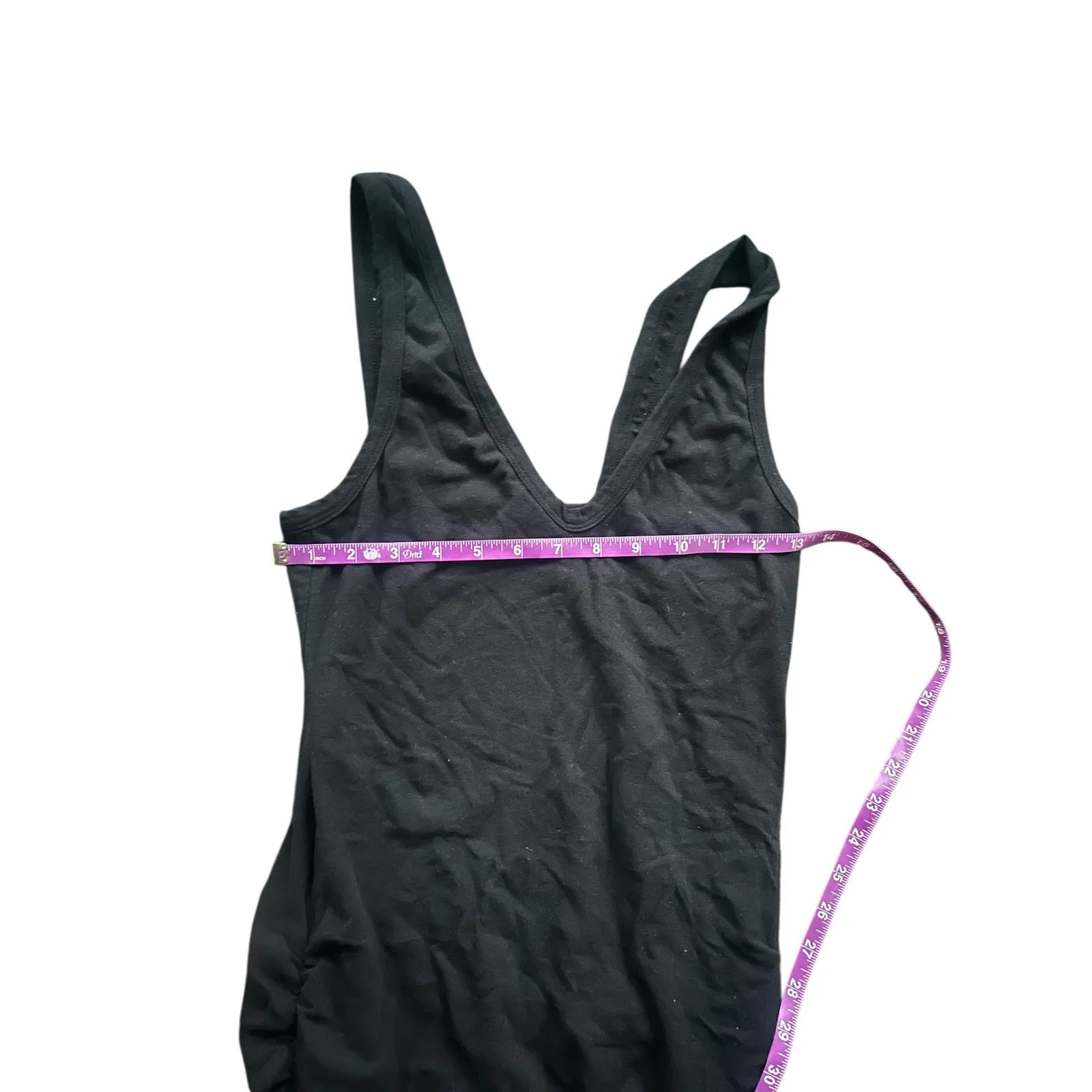 James Perse Black Ruched Tank Dress Sleeveless Bodycon Midi Dress Women's - Image 6