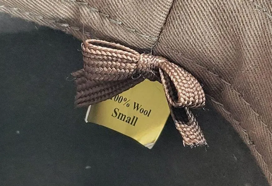 Indiana Jones Brand Wool Hat Mens Small Brown Stylish Bow Ribbon Band 12" Fedora - Image 6