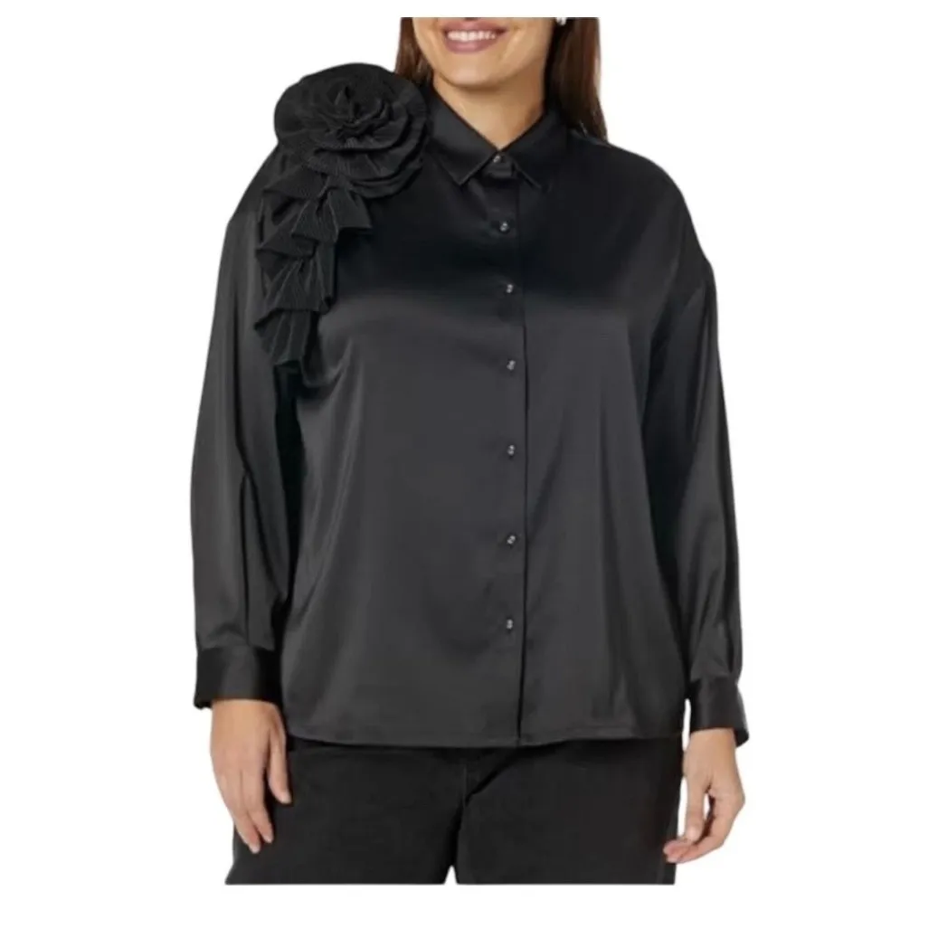 The Drop Women's Black‎ Corsage Blouse by Size M - Image 9