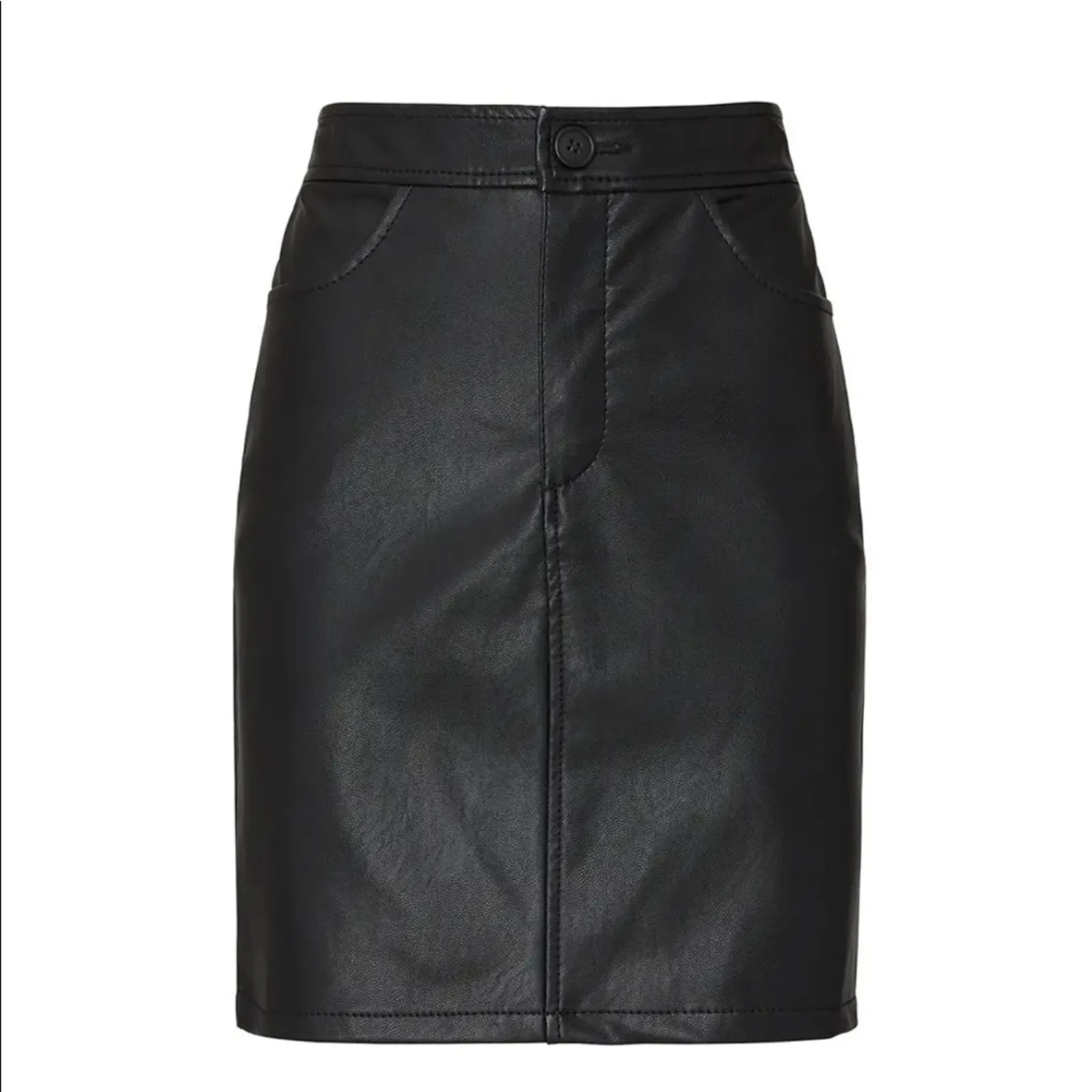 Fifteen Twenty black Vegan Faux leather high waist skirt - Image 10