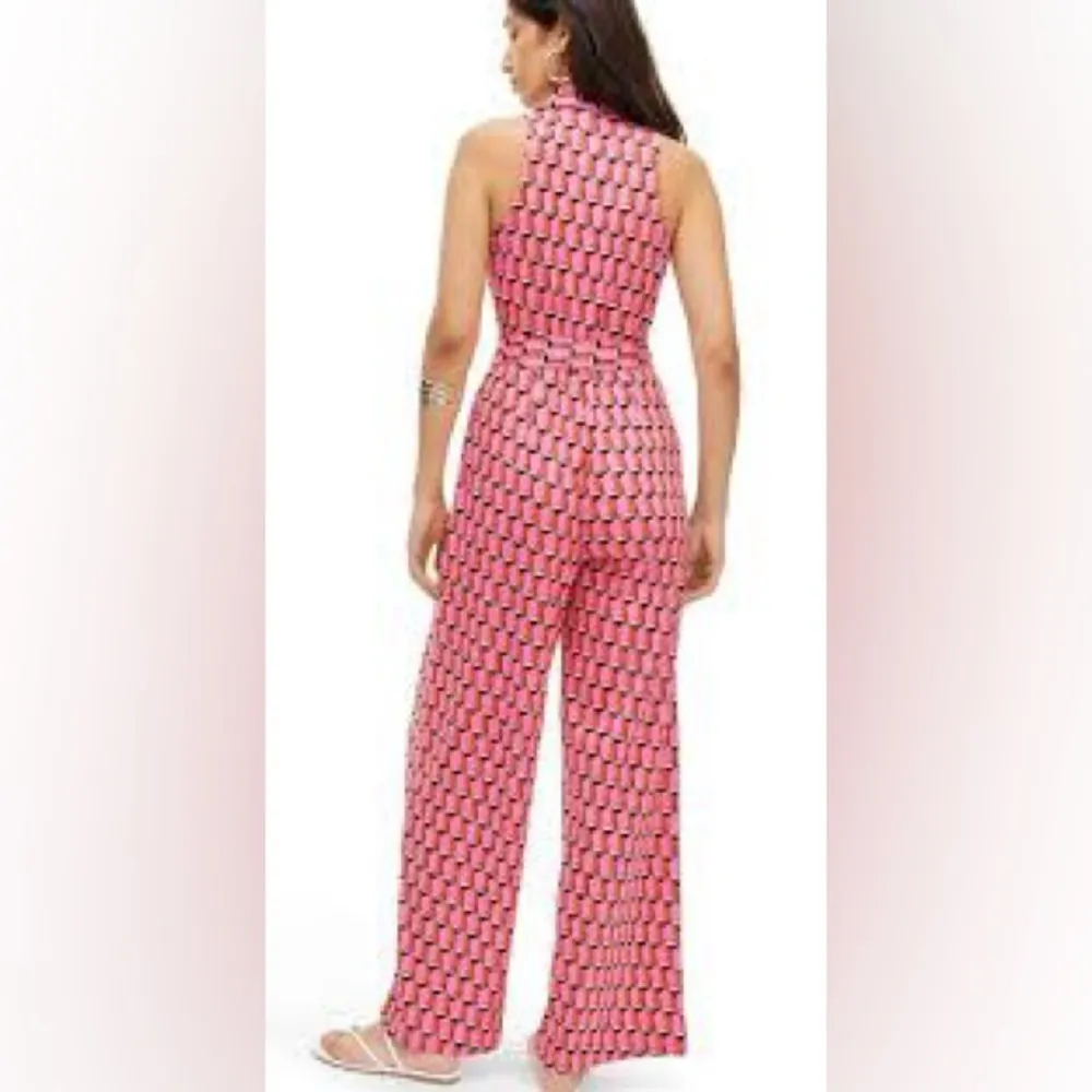 New w tags!DFV for Target Women's Collared Sleeveless Pink Geo Jumpsuit size XXL - Image 3