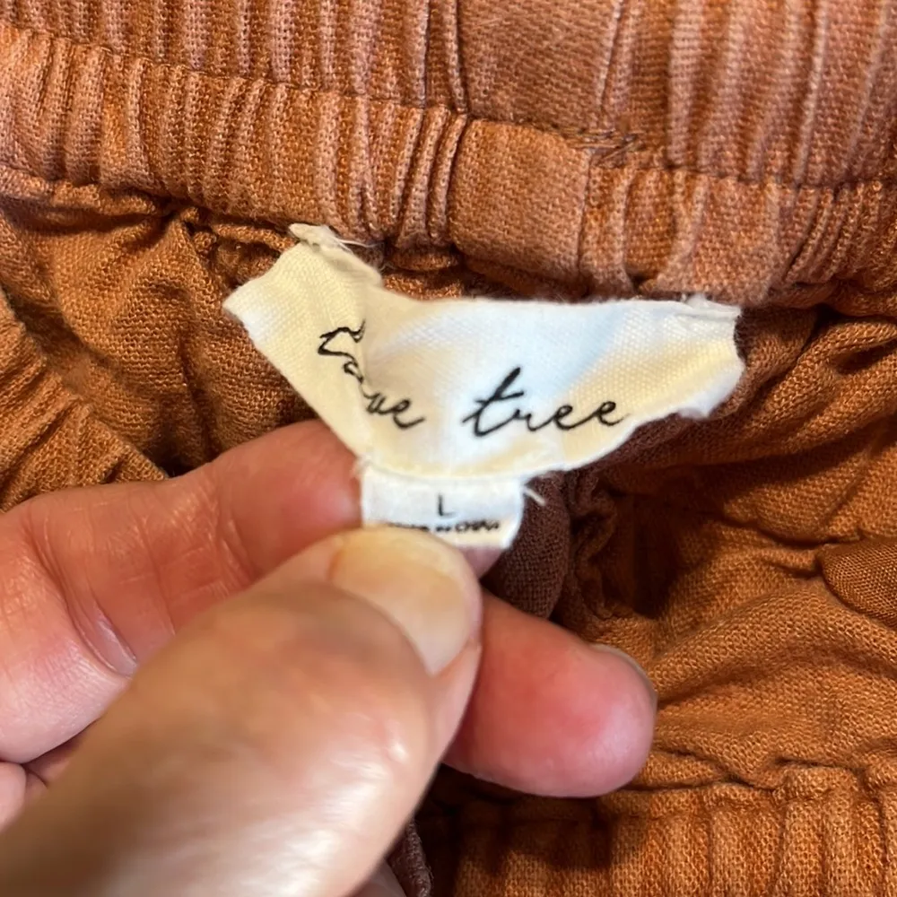 Love Tree Boutique Linen Shorts Womens Large Elastic Drawstring - Image 9