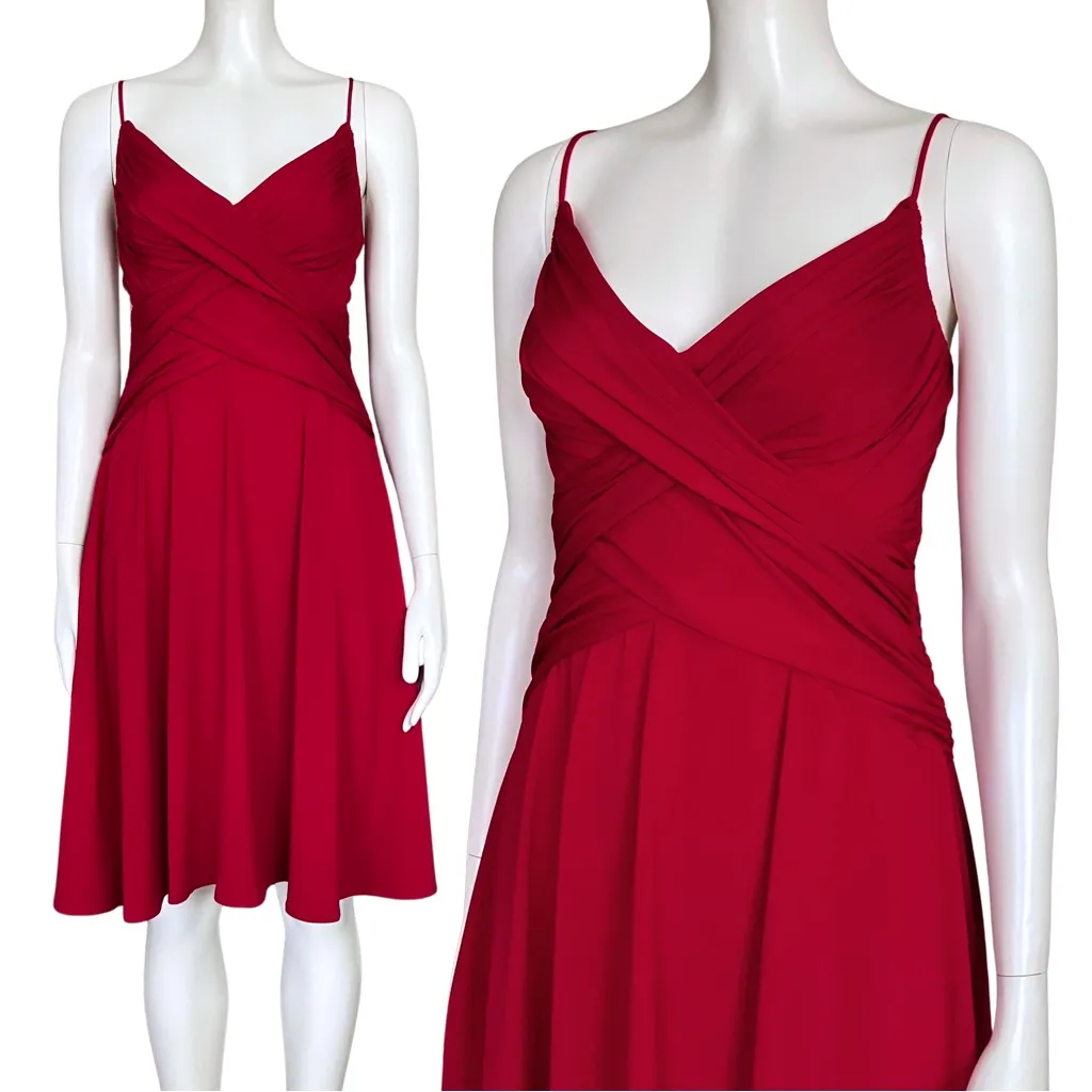 Vintage Y2K Red Hoco Cocktail Dress Medium Homecoming Wedding Guest Retro Vampy - Image 2