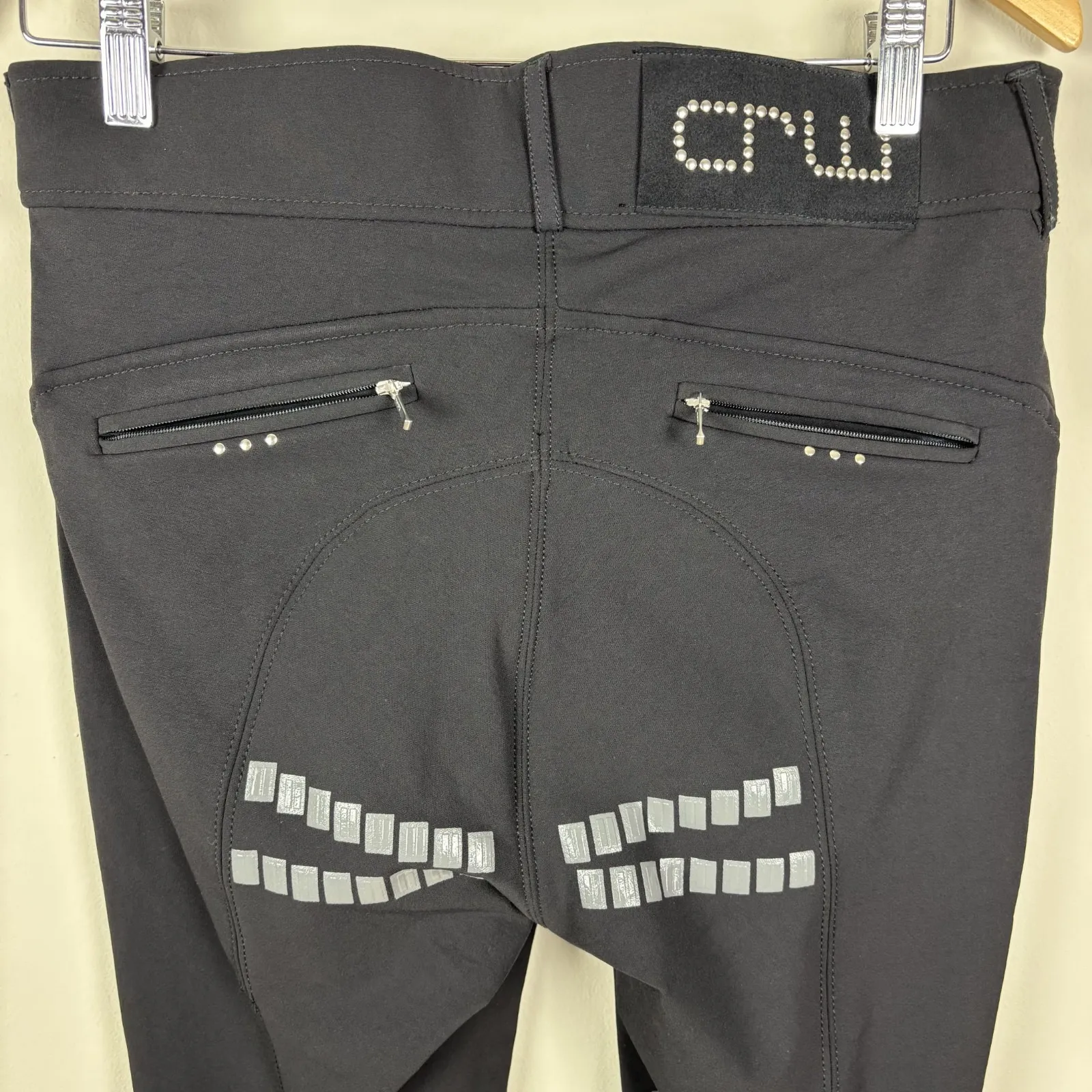 Hooks CRW Riding Breeches Womens 42 EU 8/10 Black Grip Sticky Seat Equestrian - Image 4