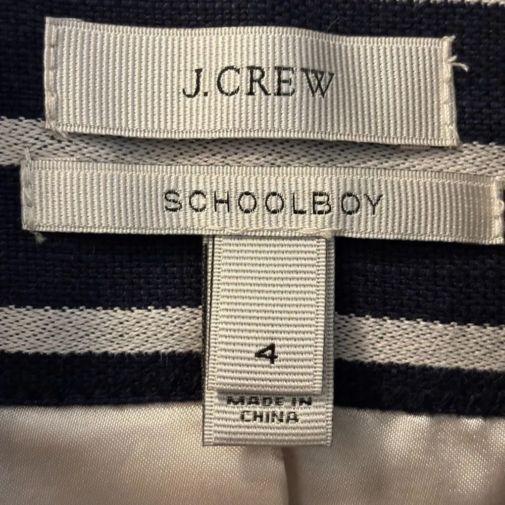 J. Crew Schoolboy and Blue and White Nautical Blazer Size 4 - Image 3