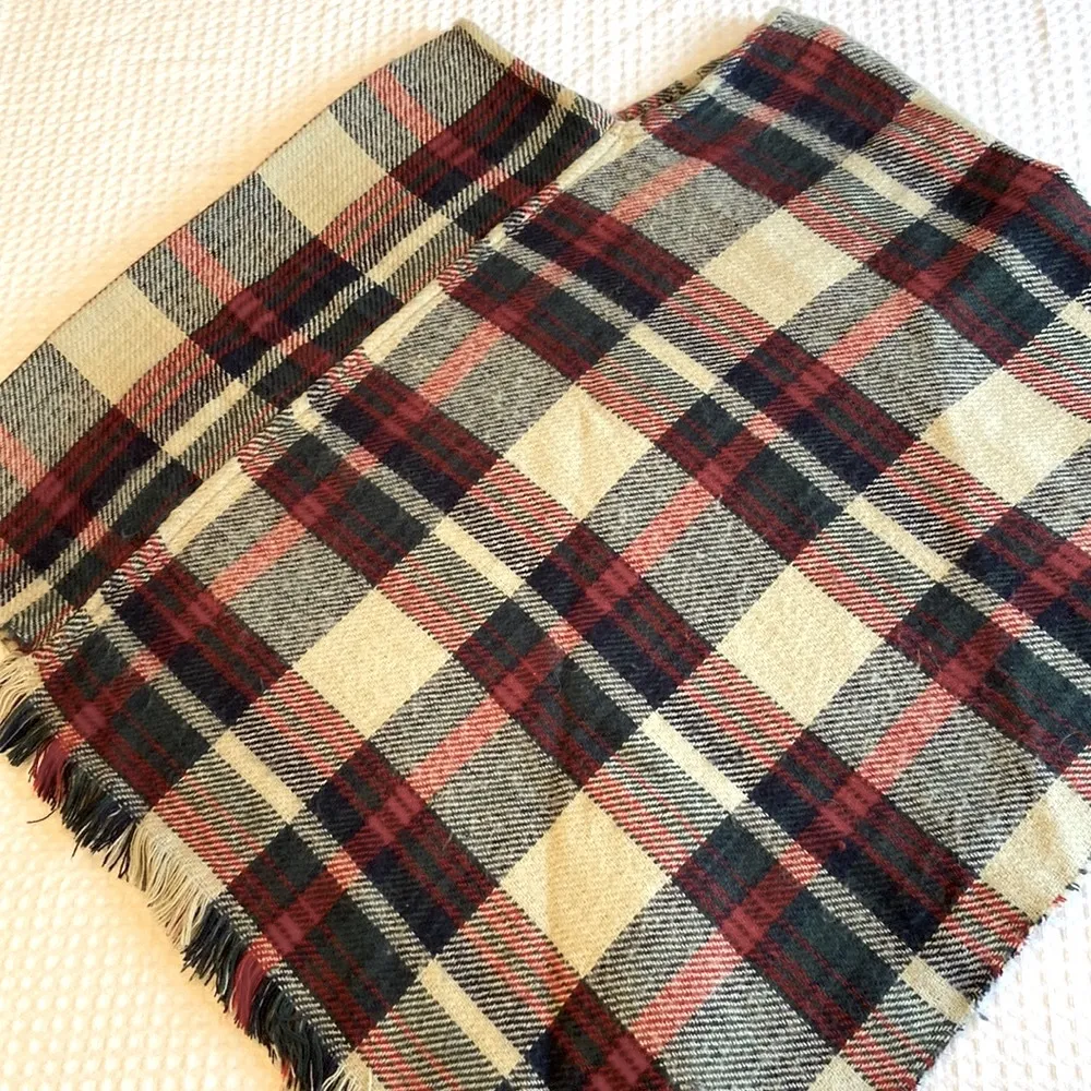 Fleece Sweater Blanket Poncho Tartan Plaid One Size Red Navy Tan Hunter Green - Image 3