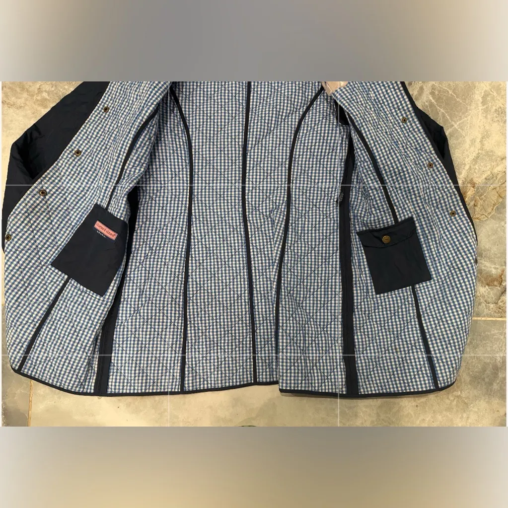 Vineyard Vines  Blue Checkered Quilted Jacket - Image 11